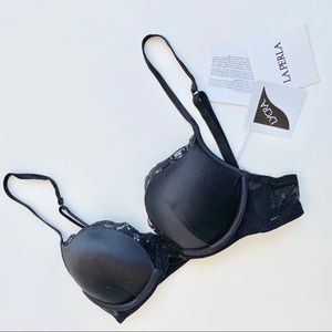 NWT La Perla black padded bra with lace detail